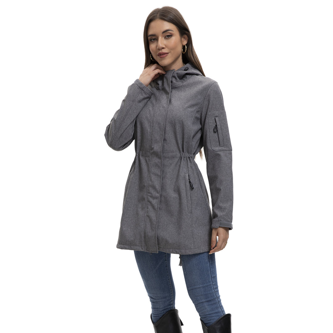 Damen nan funktionaler Softshell-Parka mit Teddyfleece-Futter, Kapuze und Taillenzug Echo Archiv