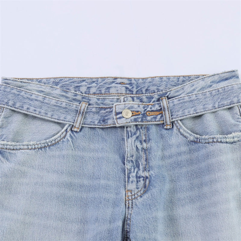 Damen Weite Jeanshose im lässigen Schnitt mit seitlichen Schlitzen Echo Archiv