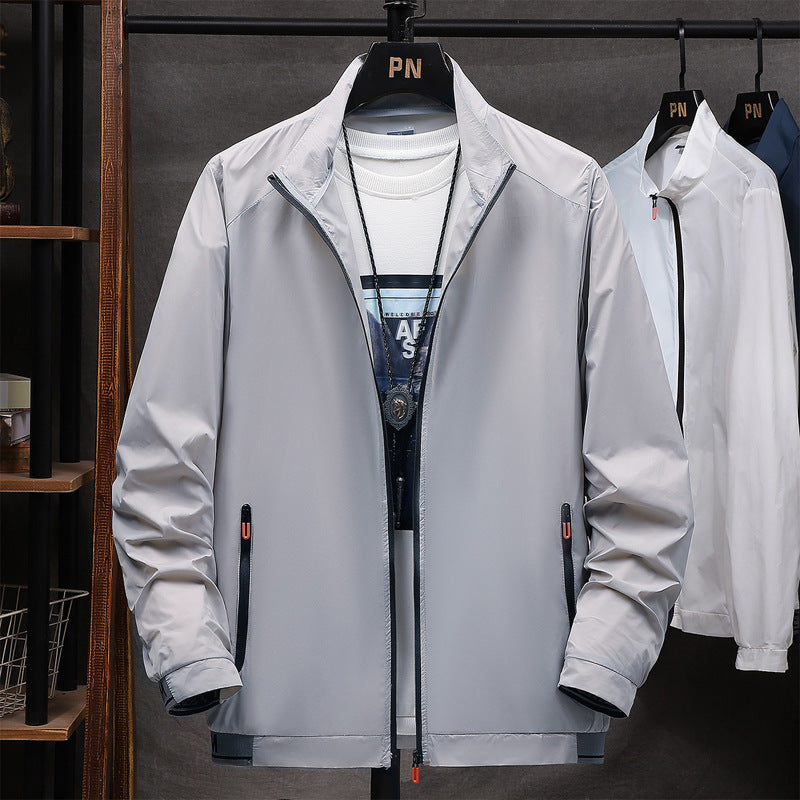 Herren leichte wasserabweisende Übergangsjacke mit praktischen Reißverschluss-Taschen Echoarchiv