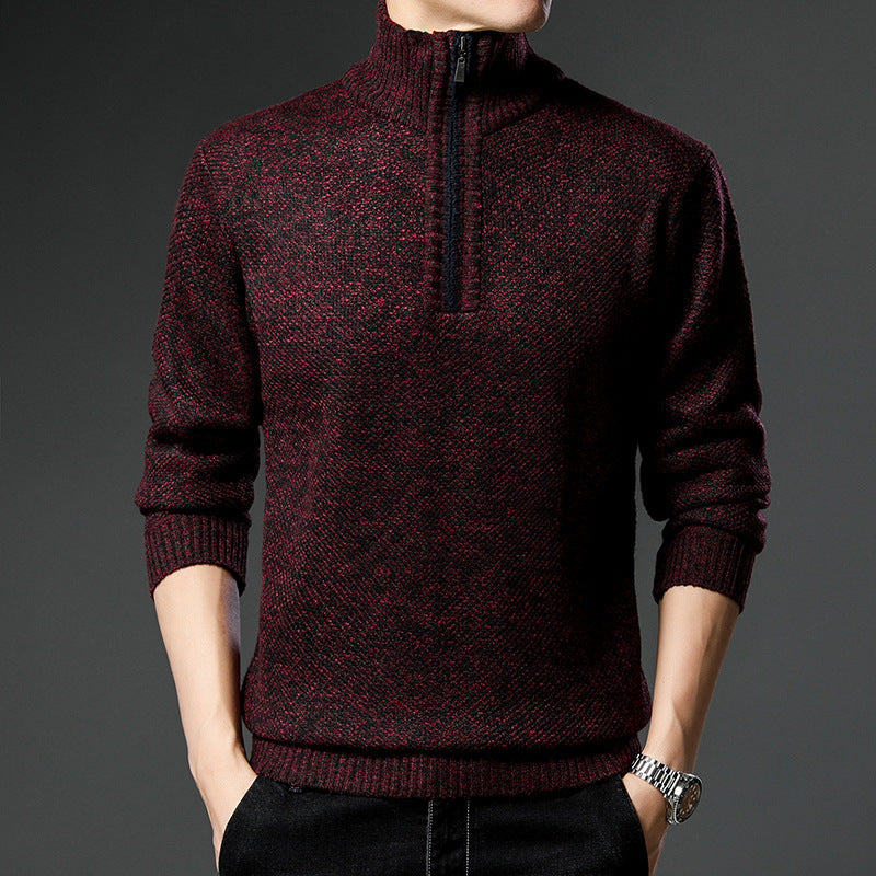 Herren modischer Pullover mit halb hochschließendem Reißverschluss und strukturiertem Design Echoarchiv