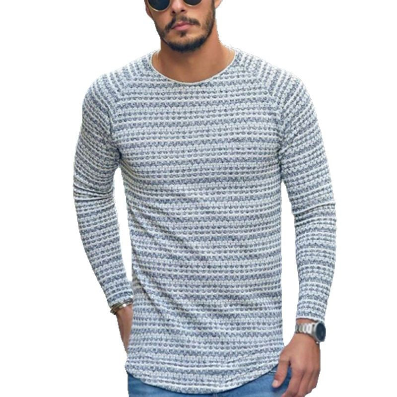 Herren strukturierter Feinstrick-Pullover mit Rundhalsausschnitt Echoarchiv