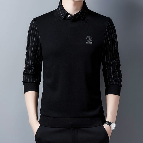 Herren eleganter Strickpullover mit hochwertiger Struktur und modischem Stehkragen Echoarchiv