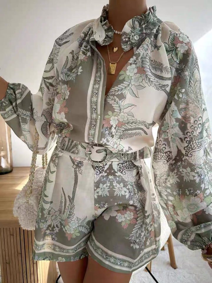 Damen Blusenset mit floralem Design und weitem Schnitt Echo Archiv