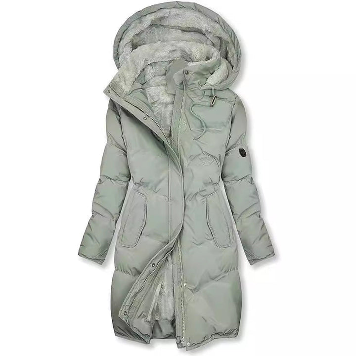 Damen gefütterter Winterparka mit abnehmbarer Kapuze und weichem Innenfutter Echoarchiv