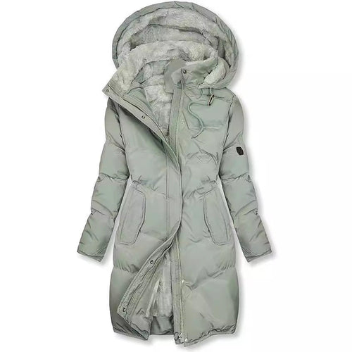 Damen gefütterter Winterparka mit abnehmbarer Kapuze und weichem Innenfutter Echoarchiv