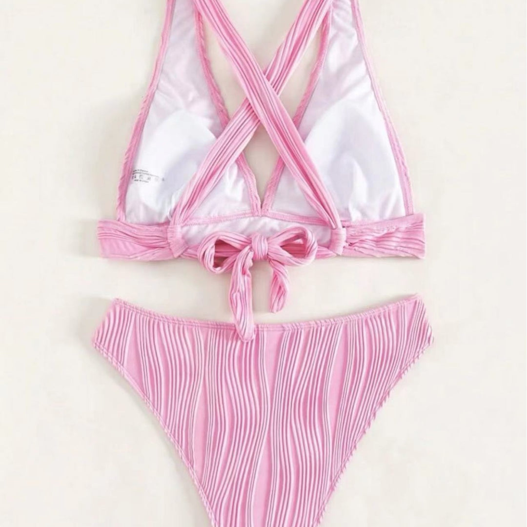 Damen Bikini-Set mit modernem Wickeldesign und geschmackvollen Rippendetails Echo Archiv