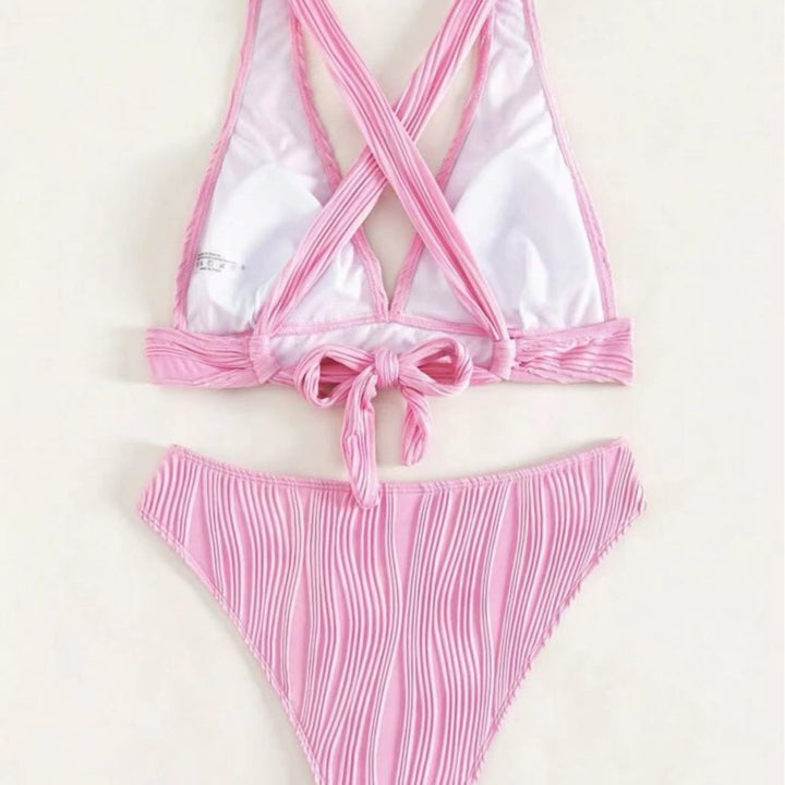 Damen Bikini-Set mit modernem Wickeldesign und geschmackvollen Rippendetails Echo Archiv