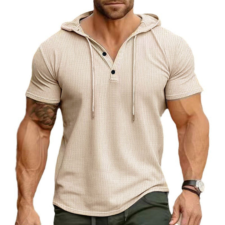 Herren Sweatshirt mit Kapuze und Kontrastknöpfen Echoarchiv