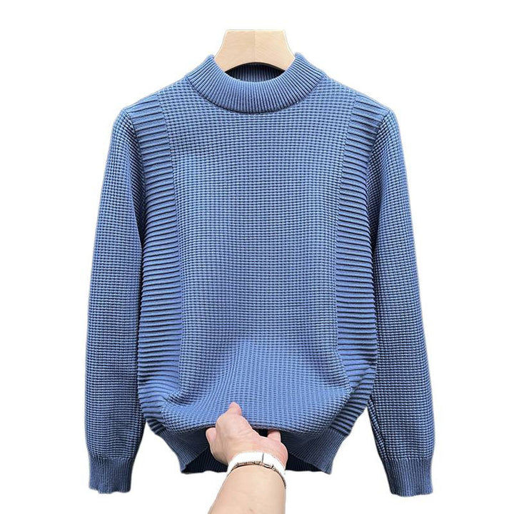 Damen Feinstrickpullover mit strukturierter Waffel- und Rippenstruktur und Stehkragen Echoarchiv