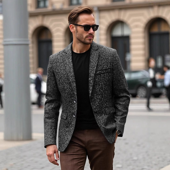 Herren eleganter strukturierten Blazer mit modernem Gewebe und stilvollen Details Echoarchiv