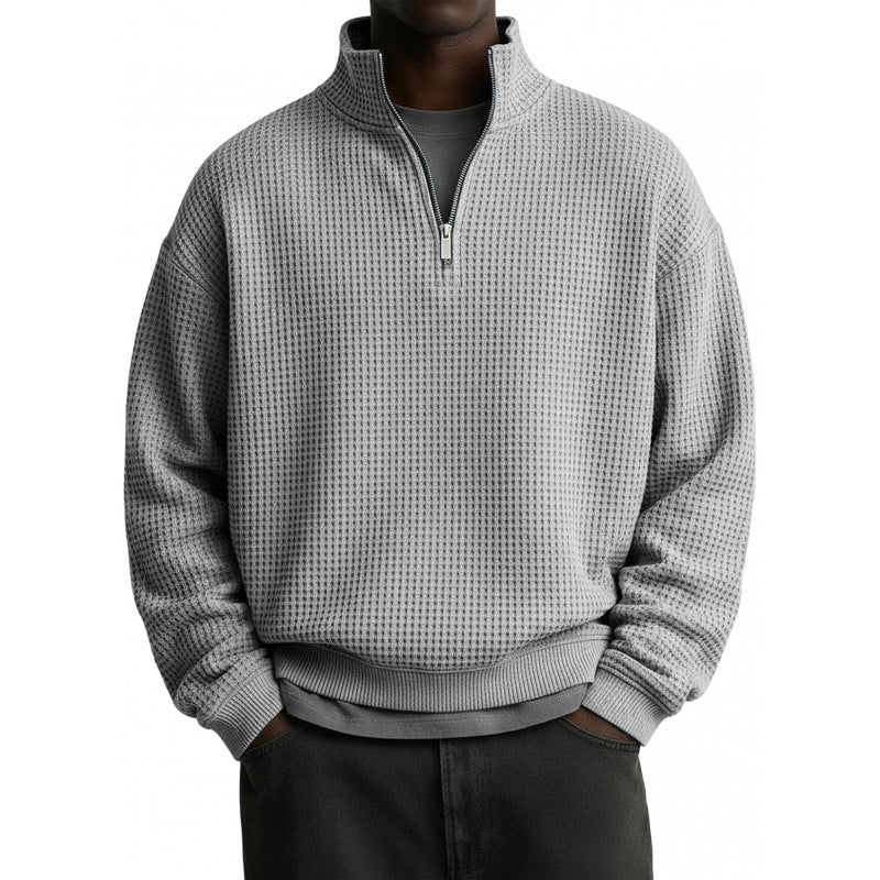 Herren Sportlicher Stehkragenpullover mit Reißverschluss Echoarchiv