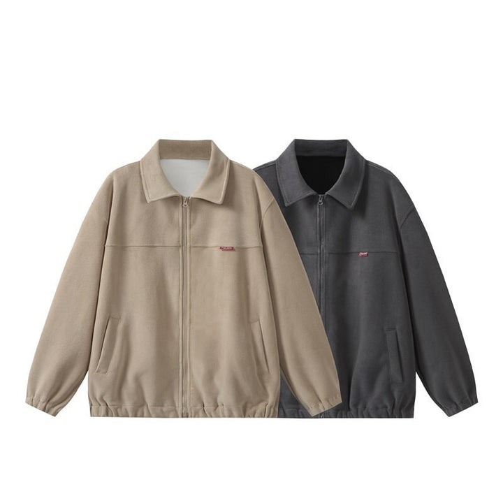 Unisex Fleece‑Blousonjacke im Boxy‑Cut mit Hemdkragen, durchgehendem Reißverschluss und elastischem Saum Echoarchiv