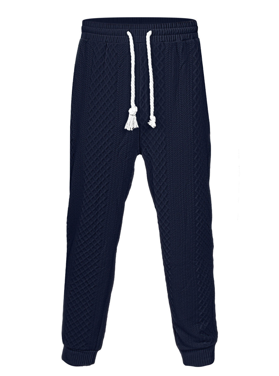 Herren Thermo-Zopfstrick-Jogginghose mit breitem Rippenbund und dekorativer Kordel – Sorevano