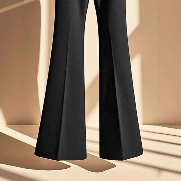 Damen elegante Flared-Hose mit hohem Bund und praktischen Eingrifftaschen Echo Archiv