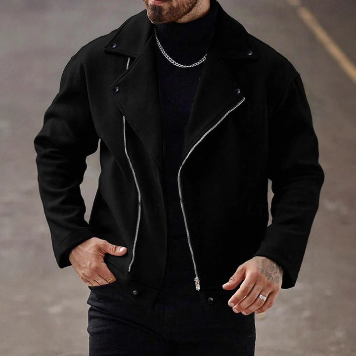 Herren Modische Winterjacke mit hohem Kragen und asymmetrischem Reißverschluss Echo Archiv