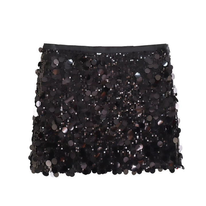 Damen Glitzernder Minirock mit Pailletten und elastischem Bund Echo Archiv