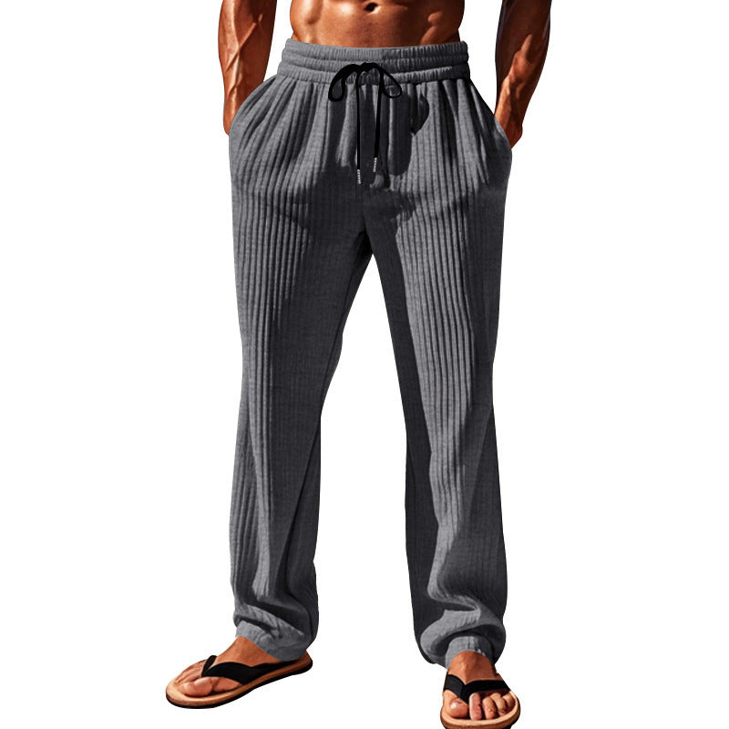 Herren Relaxed Fit Freizeithosen mit elastischem Bund und seitlichen Taschen Echoarchiv