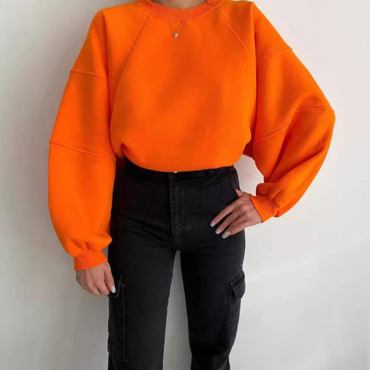 Damen Komfort-Loungewear Kombination Oversize-Sweatshirt mit High-Waist Biker-Shorts Echoarchiv