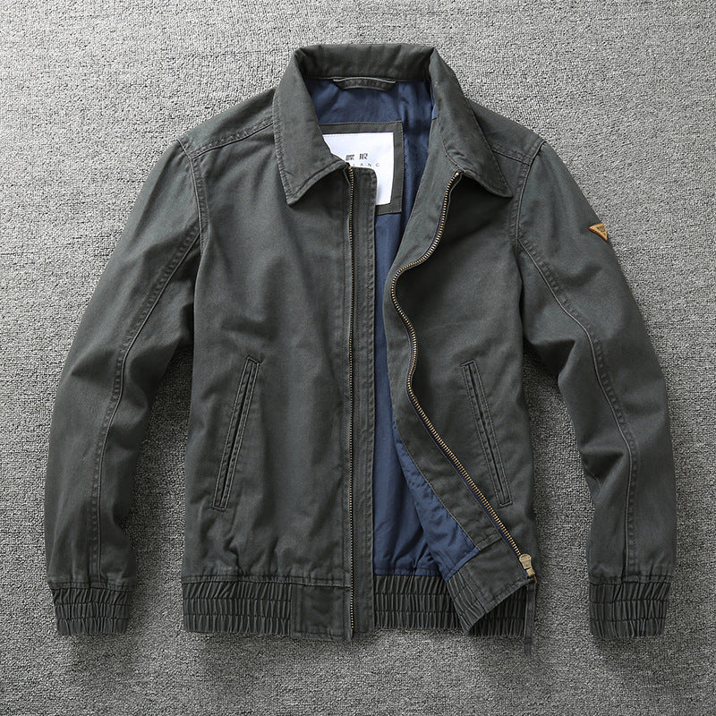 Herren legere Canvas-Fieldjacke mit Reißverschluss und elastischem Saum Echoarchiv