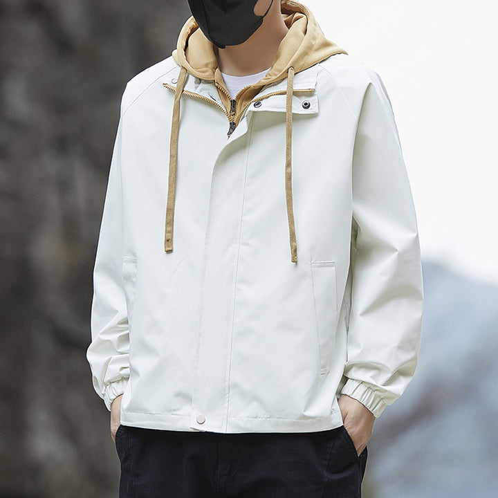 Herren Leichte Regenjacke mit verstellbarem Kapuzenkragen – Taviero