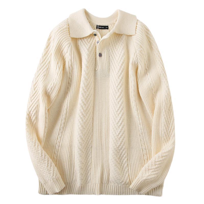 Herren Strickpullover mit klassischem Rautenmuster und Knopfleiste Echoarchiv