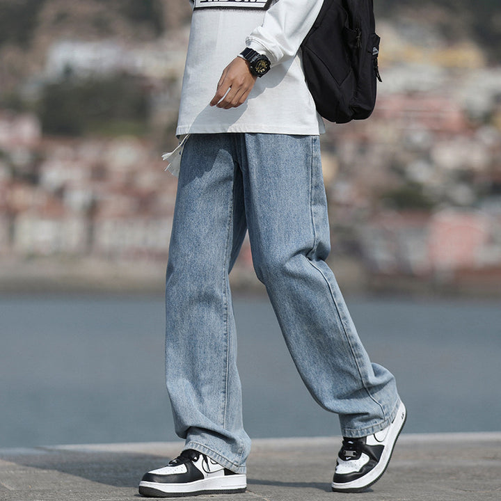Herren Locker geschnittene Denim-Hose mit seitlichen Taschen Echoarchiv