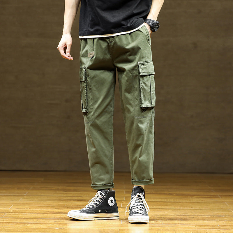 Herren Cargo-Hose mit verstellbarem Bund und funktionalen Taschen Echoarchiv