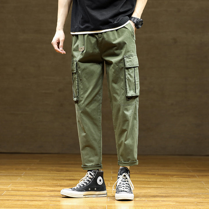 Herren Cargo-Hose mit verstellbarem Bund und funktionalen Taschen Echoarchiv