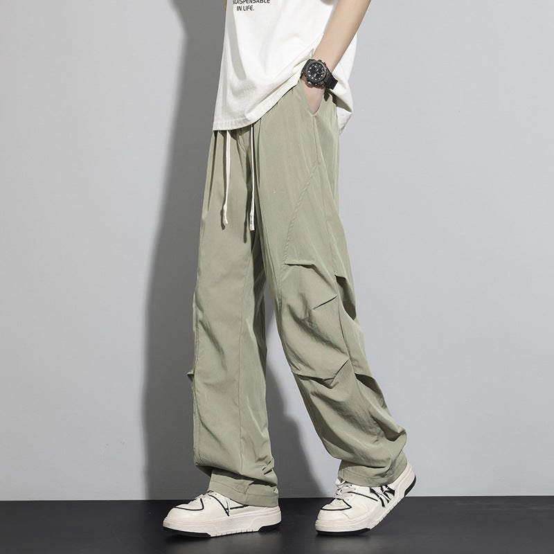 Herren Utility-Cargo-Loungehose mit Tunnelzugbund, Mehrfachtaschen & weitem Bein Echoarchiv