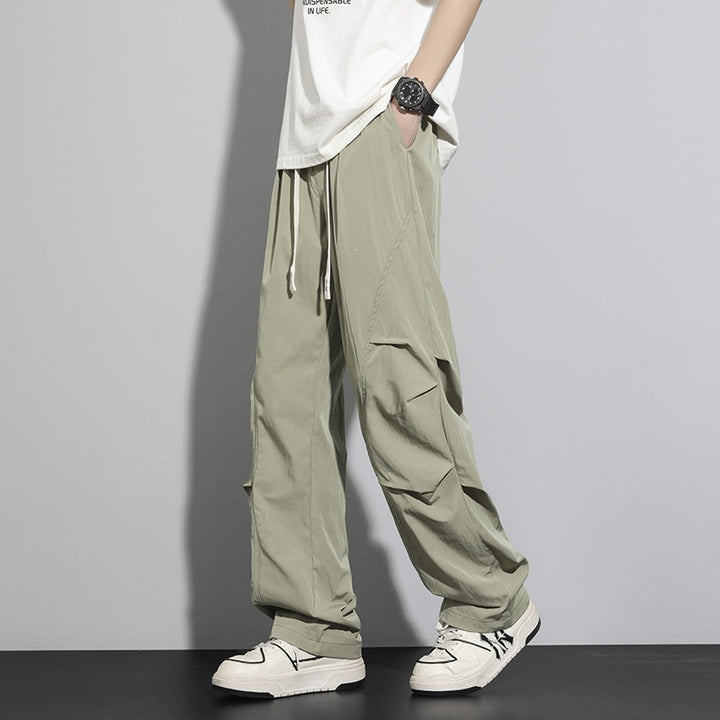 Herren Utility-Cargo-Loungehose mit Tunnelzugbund, Mehrfachtaschen & weitem Bein Echoarchiv