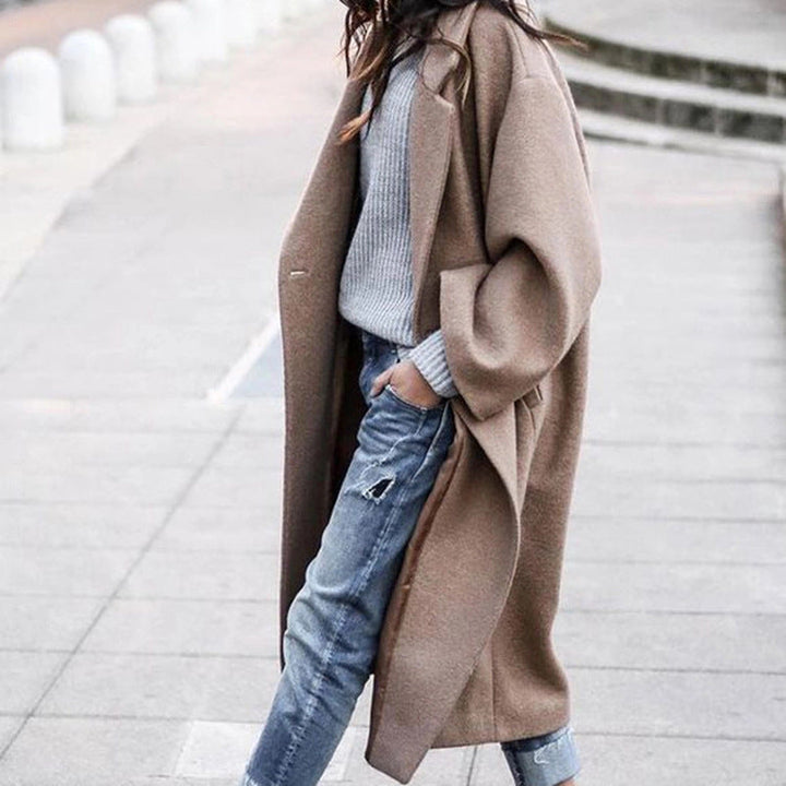 Damen Oversized Mantel mit elegantem Schnitt und tiefen Taschen Echoarchiv