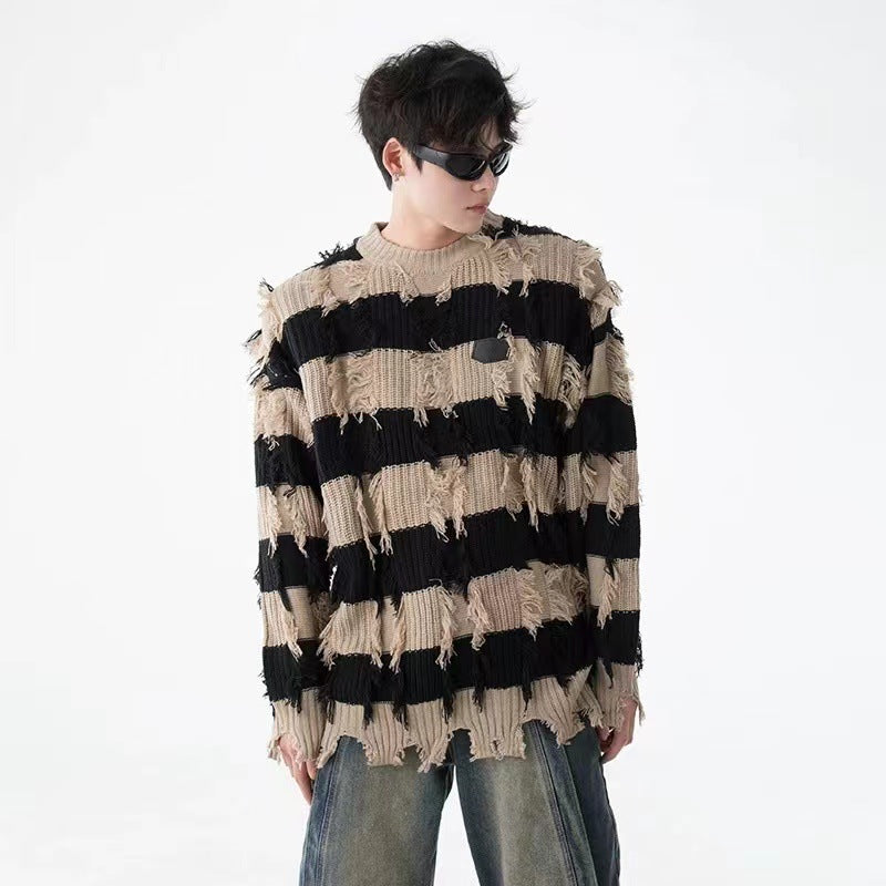 Herren Modischer Grobstrickpullover mit einzigartigem Design Echoarchiv