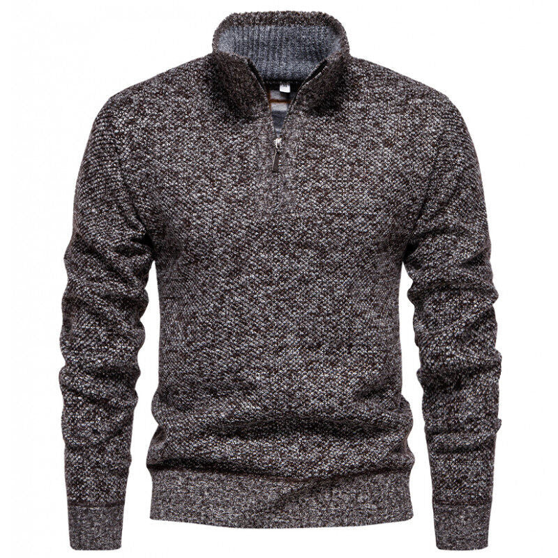 Herren Hochwertiger Pullover mit Stehkragen und Reißverschluss Echoarchiv