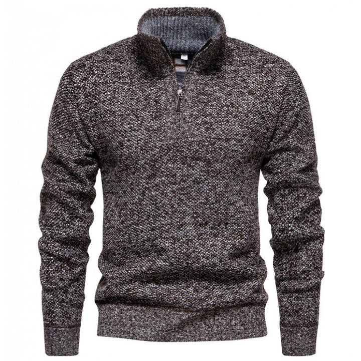 Herren Hochwertiger Pullover mit Stehkragen und Reißverschluss Echoarchiv