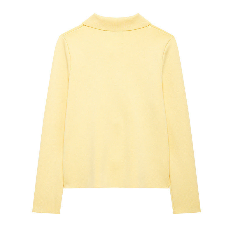 Damen 10+ taillierte Strickjacke mit Hemdkragen und Blütenknopfverzierung Echo Archiv