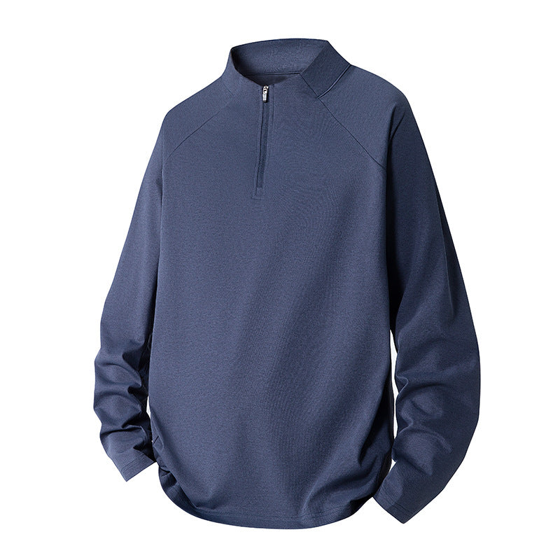 Herren Minimalistisches Halbzip-Sweatshirt mit technischem Jersey und verlängertem Saum Echo Archiv