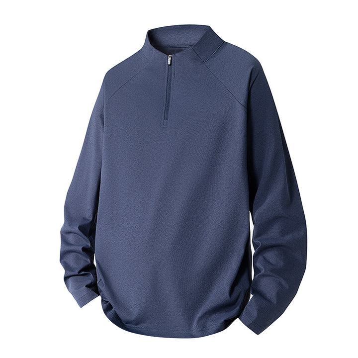 Herren Minimalistisches Halbzip-Sweatshirt mit technischem Jersey und verlängertem Saum Echo Archiv