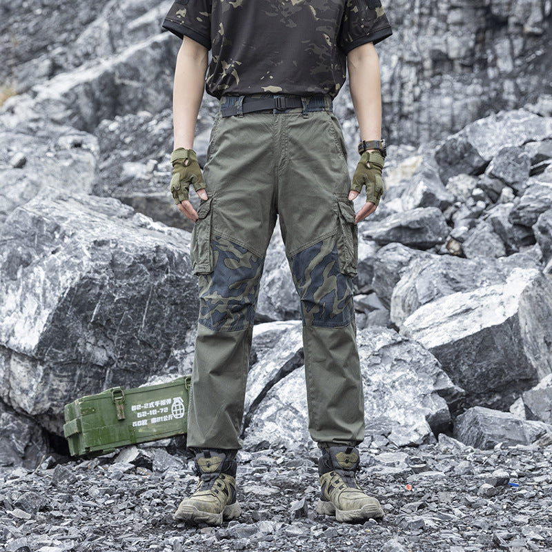 Herren Robust‑Tactical Cargohose mit Camouflage‑Kniepaneelen, Elastischem Saum und Utility‑Taschen Echo Archiv