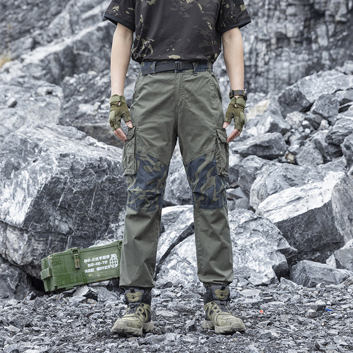 Herren Robust‑Tactical Cargohose mit Camouflage‑Kniepaneelen, Elastischem Saum und Utility‑Taschen Echo Archiv