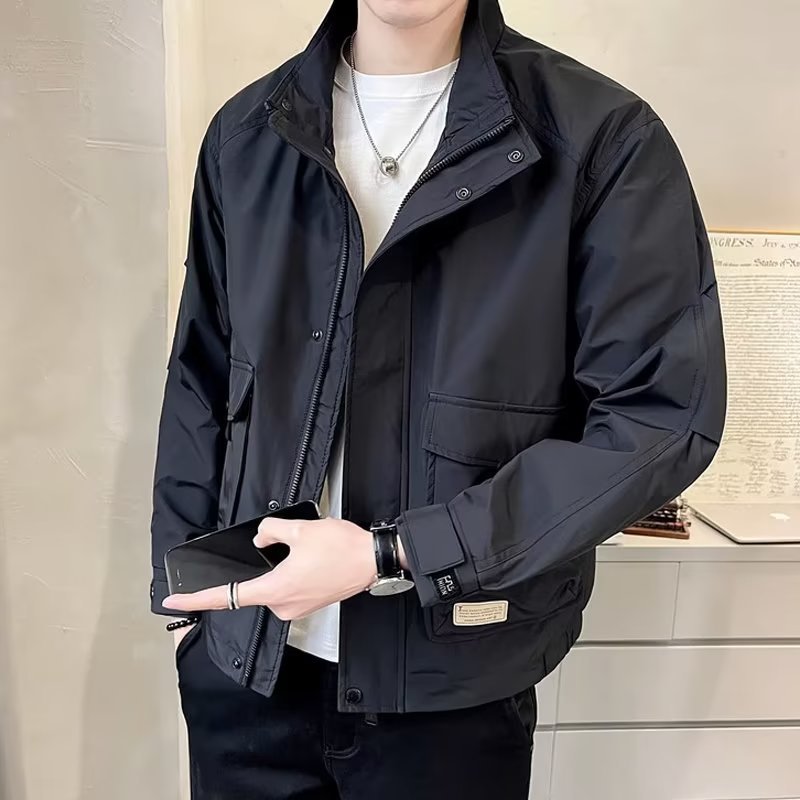 Herren leichte Utility-Jacke mit funktionalen Taschen Echoarchiv
