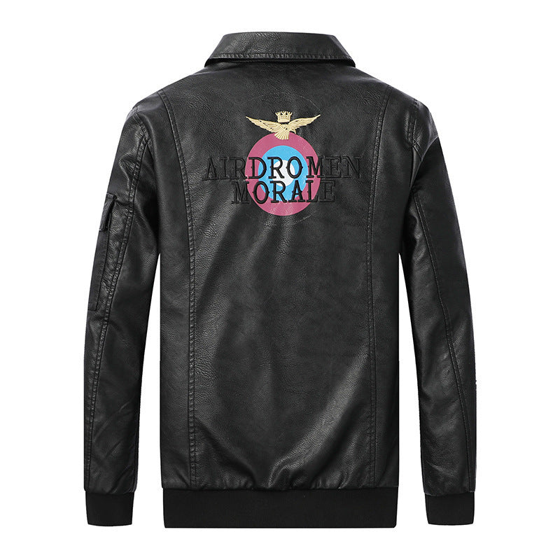 Herren Pilotenblouson im Vintage-Lederlook mit Patch‑Applikationen, Pattentaschen und Ärmel‑Utilityfach Echo Archiv