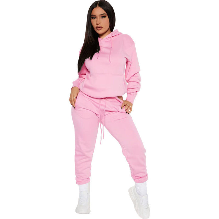Damen zweiteiliges Lounge-Set mit Kapuzenpullover und High-Waist Jogginghose aus weichem French Terry – Avérine