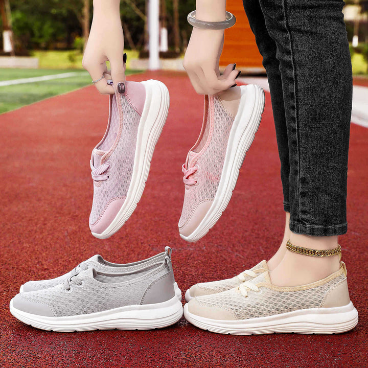 Damen nan atmungsaktiver Everyday-Slipper mit feinem Strickmesh, elastischer Zierschnürung und ergonomischer Dämpfungssohle Echo Archiv