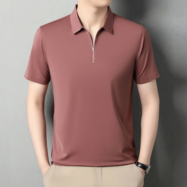 Herren Poloshirt mit modernem Reißverschluss und atmungsaktiven Eigenschaften Echoarchiv