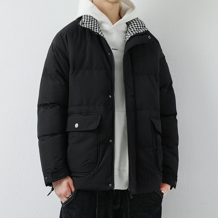 Herren Modische Pufferjacke mit Karokragen Echo Archiv