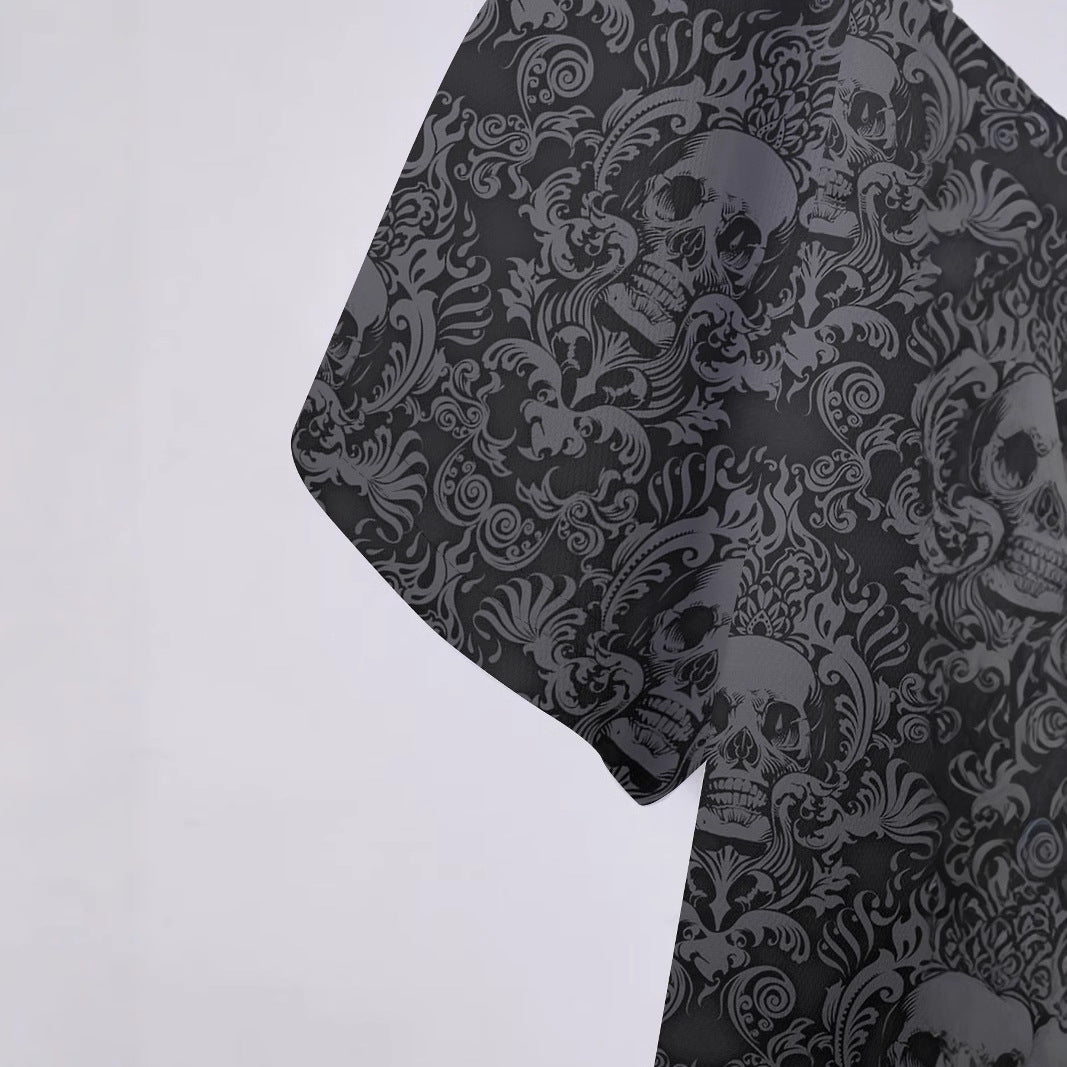 Herren Kurzarm Poloshirt mit einzigartigem Totenkopf-Design und atmungsaktivem Material Echoarchiv