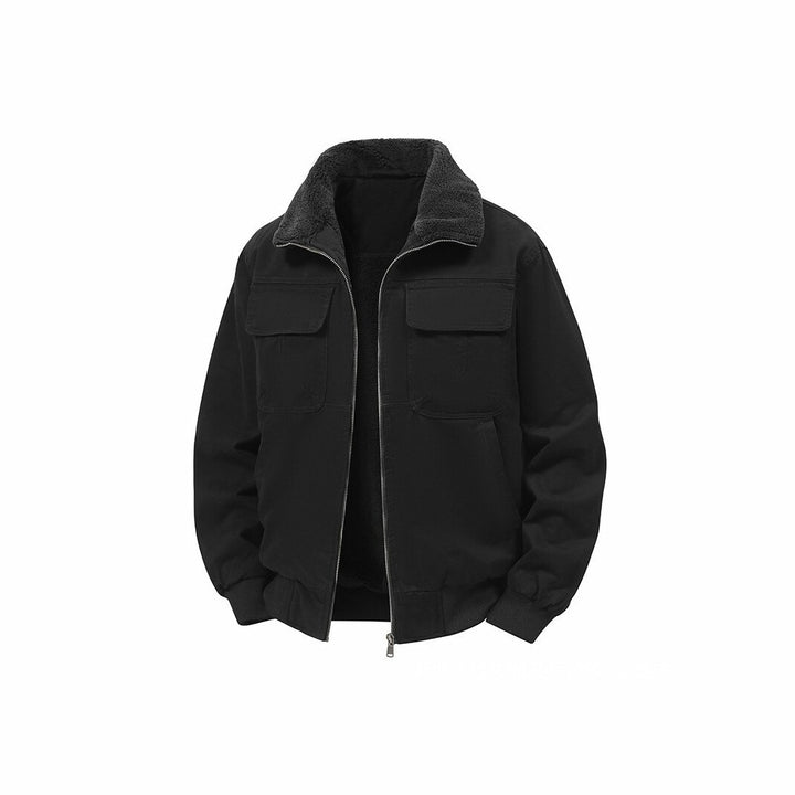 Herren Thermo‑Bomberjacke mit durchgehendem Reißverschluss, Sherpa‑Kragen und Utility‑Taschen Echo Archiv