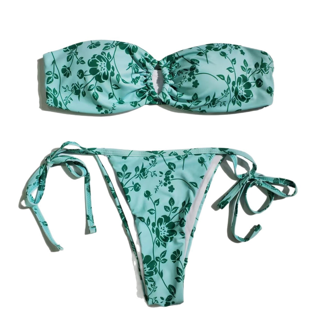 Damen Bandeau-Bikini mit floralem Muster Echo Archiv