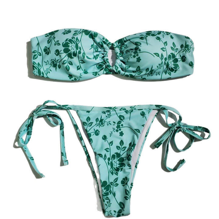 Damen Bandeau-Bikini mit floralem Muster Echo Archiv
