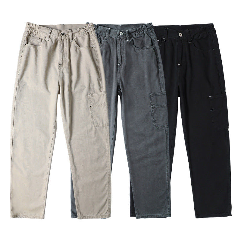 Herren Lockerweite Twill-Cargohose mit aufgesetzten Seitentaschen und geradem Bein Echo Archiv